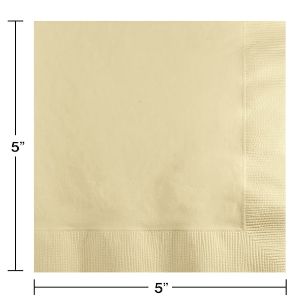 Ivory Beverage Napkins, 5x5,600PK